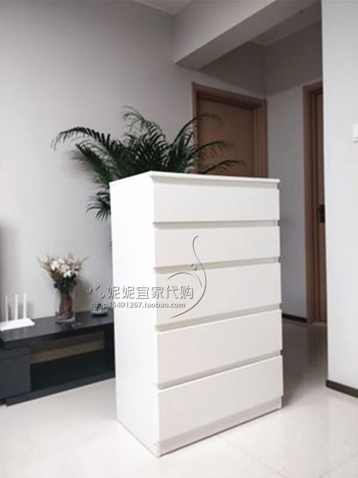 Nini IKEA mua chính hãng trong nước Coulomb lăm ngăn kéo, trắng - Buồng tủ quần áo gỗ ép
