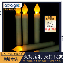Factory home decoration led electronic candle wedding long pole wax halloween candle decoration long candle