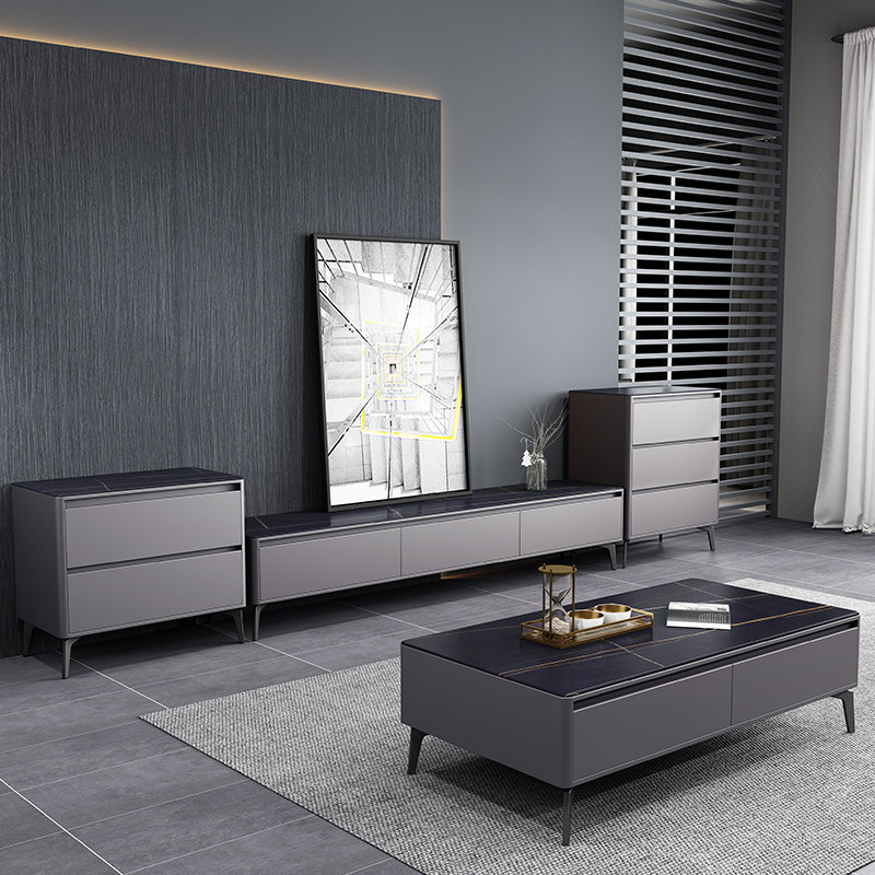 Earl TV Cabinet Coffee Table Chest of Drawer Modern Minimalist Living Room 2021 New Simple Three-Piece Set Of Furniture