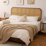 Прикроватная спинка в стиле ретро, ​​напольная интегрированная влагостойкая прикроватная перегородка с татами, тонкая компактная подушка из ротанга для спальни