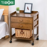 竹庭 Сплошное деревянное прикроватное шкаф простой шкаф для хранения шкаф