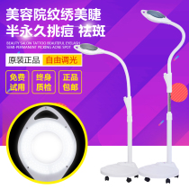 New beauty salon LED cold light magnifying glass Cold light light shadowless light Beauty light Pattern embroidery light Eyelash floor lamp