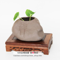 Chicken wing wood mahogany ornaments base rectangular solid wood crafts ornaments wood carving wood seat purple sand pot wooden support