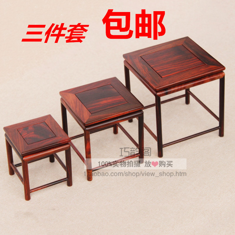 Red Wood Handicraft Wood Carving Pendulum Pieces Base Red Acid Branches Square Bonsai Small Flower Racks Solid Wood Care Teapot Base