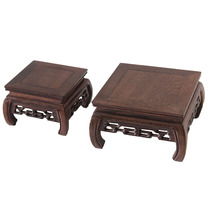 Redwood square vase base chicken wings wooden flower pot ornaments solid wood Buddha statue stone wood carving base teapot wooden support