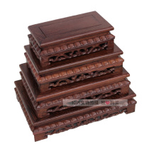 Redwood ornaments base chicken wing Wood strange stone bonsai base solid wood rectangular purple clay pot teapot support