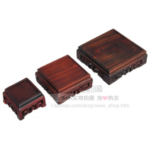 Redwood carving strange jade antique purple sand pot seal jade base Red sour branch handicraft square table