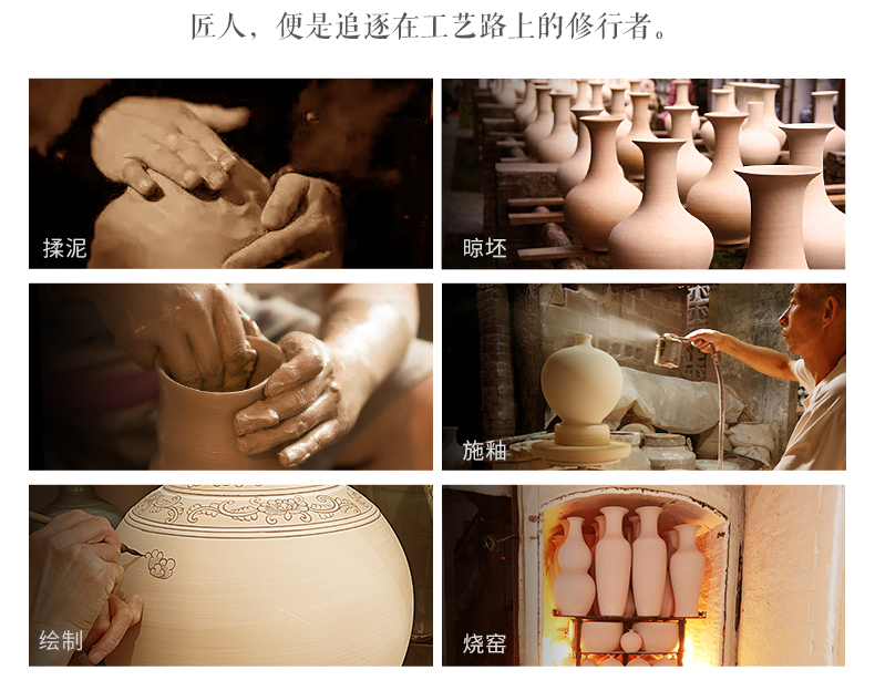 Jingdezhen ceramics vase furnishing articles flower arranging large sitting room be born home TV ark adornment restoring ancient ways furnishing articles