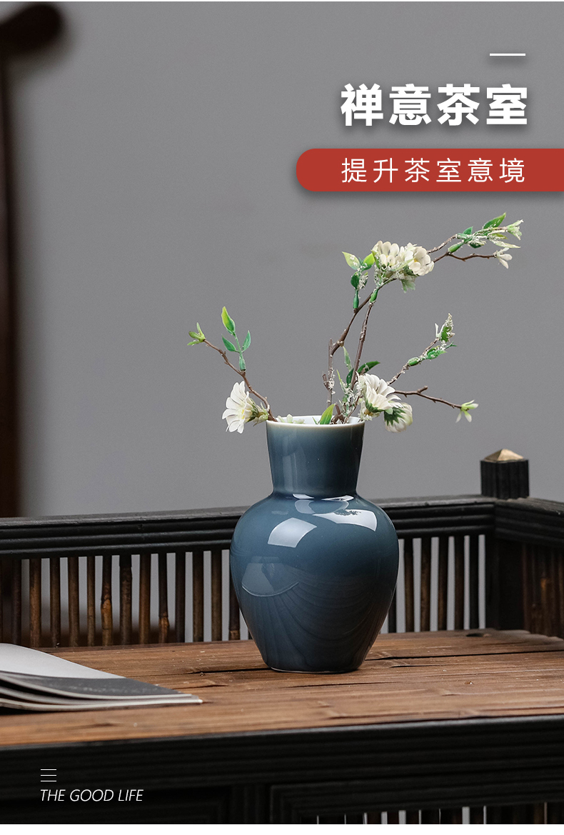 Jingdezhen ceramic flower implement furnishing articles flower vase of new Chinese style originality contracted sitting room desktop office decoration