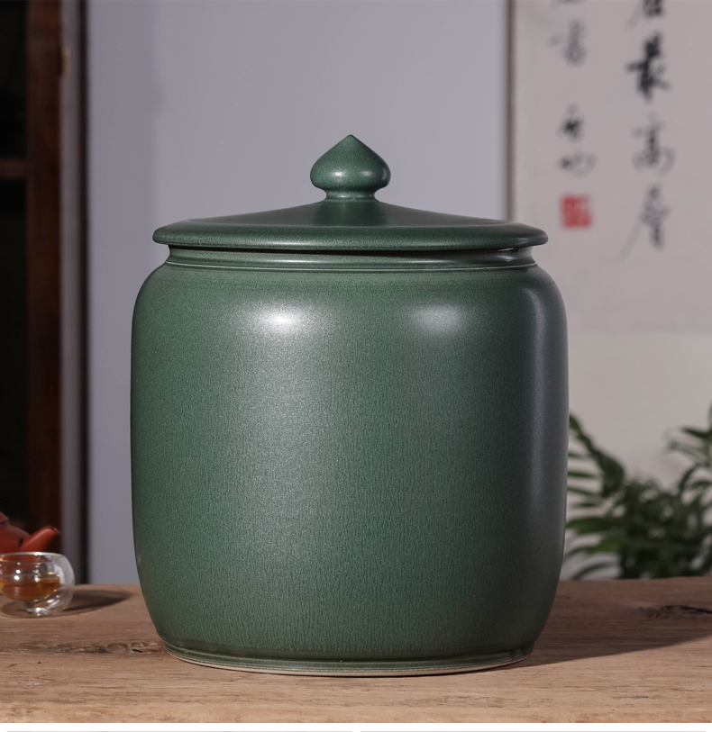 Jingdezhen ceramic tea pot to restore ancient ways the large capacity storage tank is about 30 jins of puer tea tea reserviors household big barrel