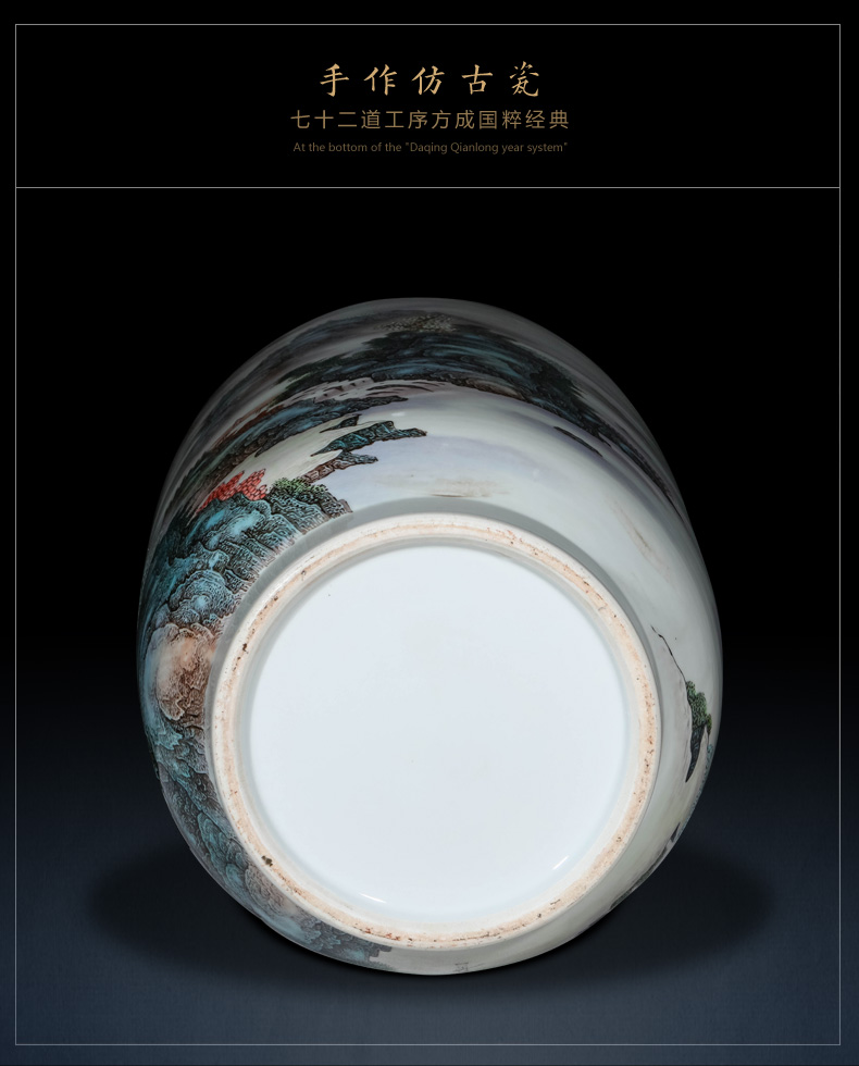 Jingdezhen ceramic masters of large vase hand - made jiangnan amorous feelings of famille rose decoration furnishing articles opening taking gifts