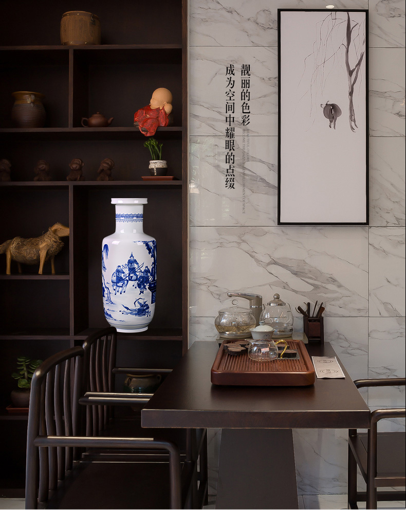 Jingdezhen blue and white ceramics were vase sitting room porch TV ark, decoration of Chinese style household furnishing articles