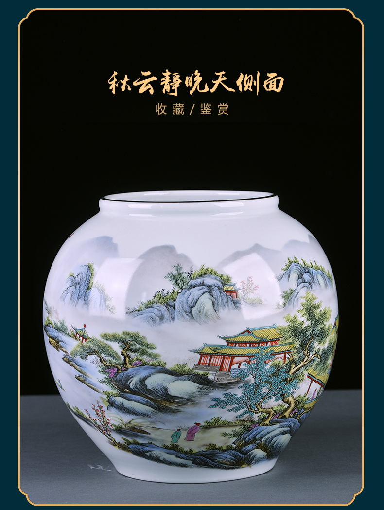 Jingdezhen ceramics furnishing articles vases, flower arranging enamel jar living room TV ark, rich ancient frame handicraft ornament