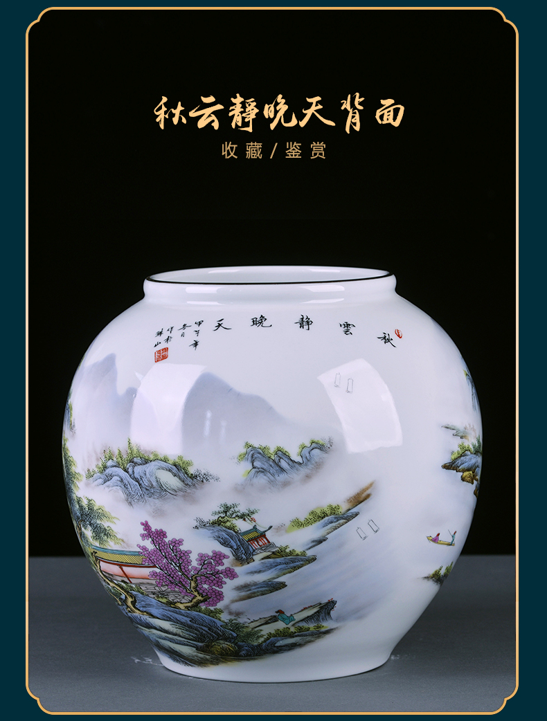 Jingdezhen ceramics furnishing articles vases, flower arranging enamel jar living room TV ark, rich ancient frame handicraft ornament