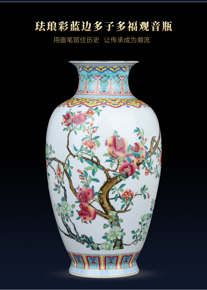 Jingdezhen ceramics vase furnishing articles of TV ark, sitting room of Chinese style household porcelain decoration decoration table arranging flowers