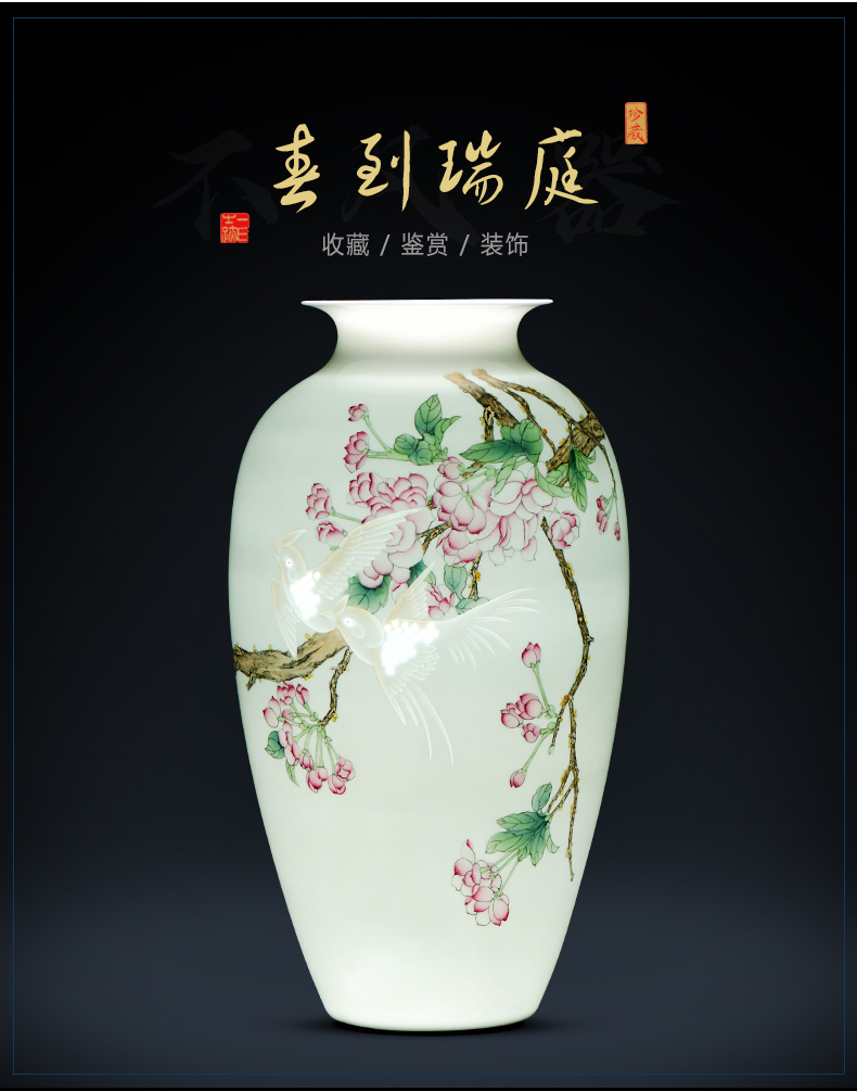 Jingdezhen ceramic hand - made thin foetus vase knife clay rich ancient frame decorate sitting room flower arranging study office furnishing articles