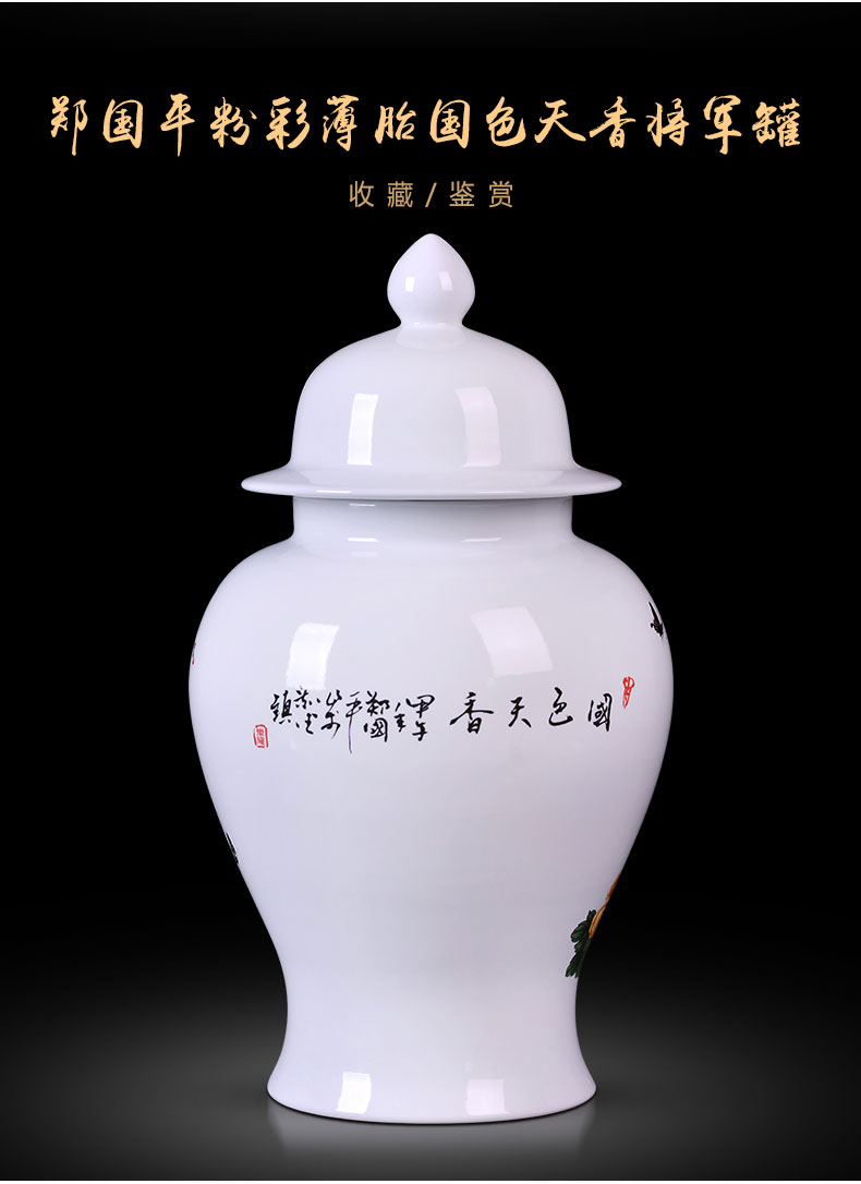 Jingdezhen ceramic vase pastel eggshell porcelain flower arrangement sitting room adornment study ancient frame of Chinese style household furnishing articles