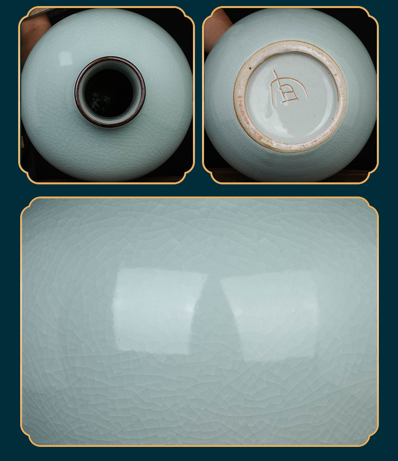 Jingdezhen ceramics archaize crack vases, flower arranging furnishing articles sitting room of Chinese style household adornment rich ancient frame the desktop