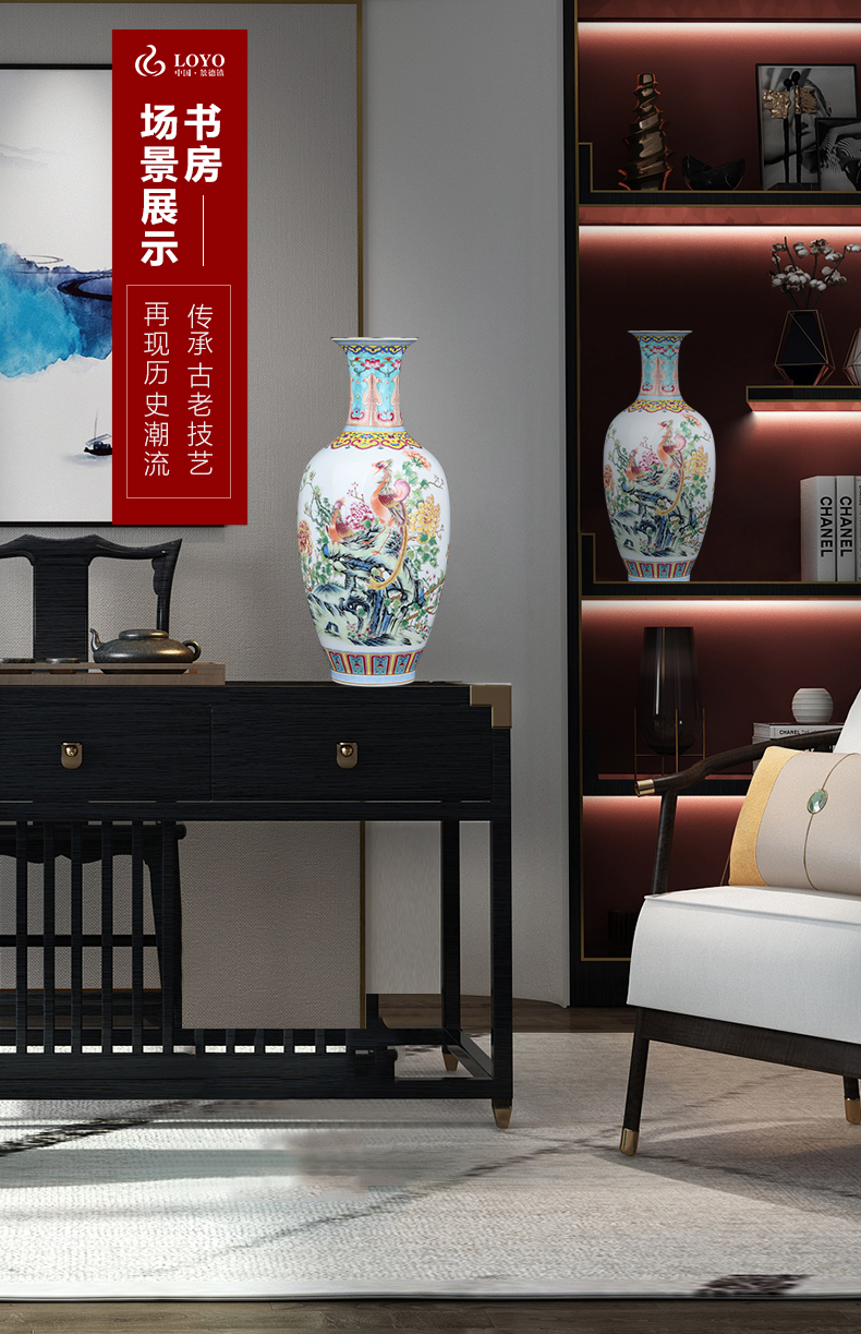 Jingdezhen ceramics, vases, flower arranging furnishing articles sitting room TV ark, rich ancient frame of Chinese style household decoration decoration gifts