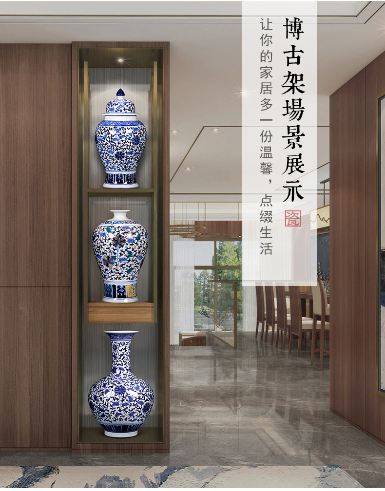 Jingdezhen ceramic vases, flower arrangement sitting room adornment of TV ark, of Chinese style household furnishing articles antique blue and white porcelain vase