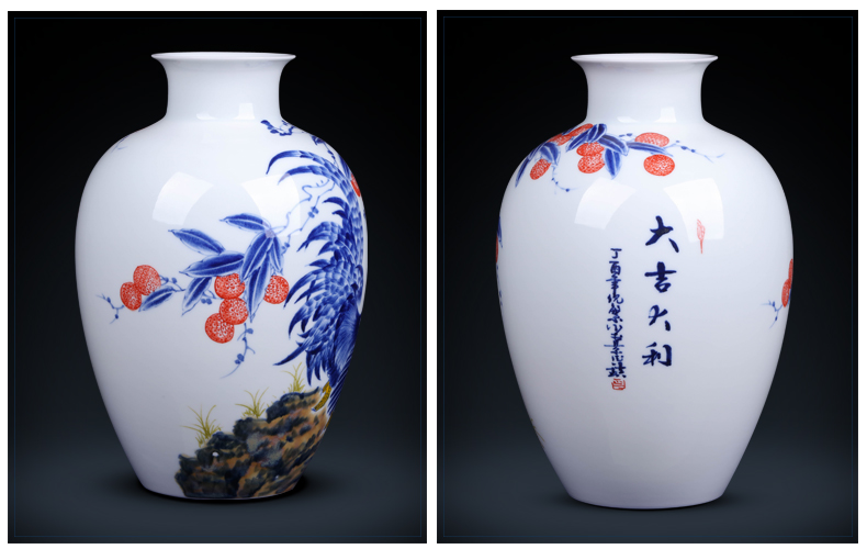 Jingdezhen ceramics hand - made vases, flower arrangement sitting room place, a large Chinese style household TV ark, decorative arts and crafts