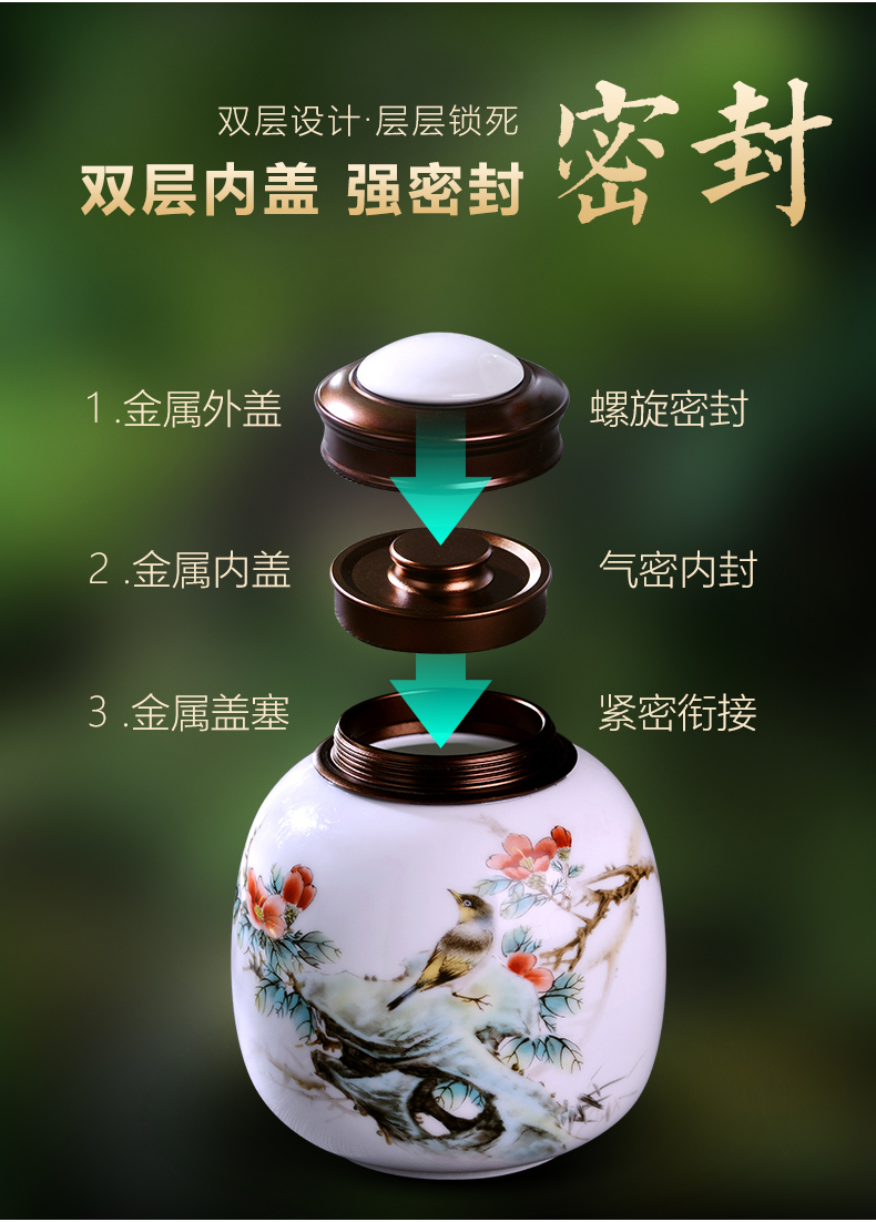 Jingdezhen porcelain tea pot small household of Chinese style decoration furnishing articles sealed container puer tea POTS