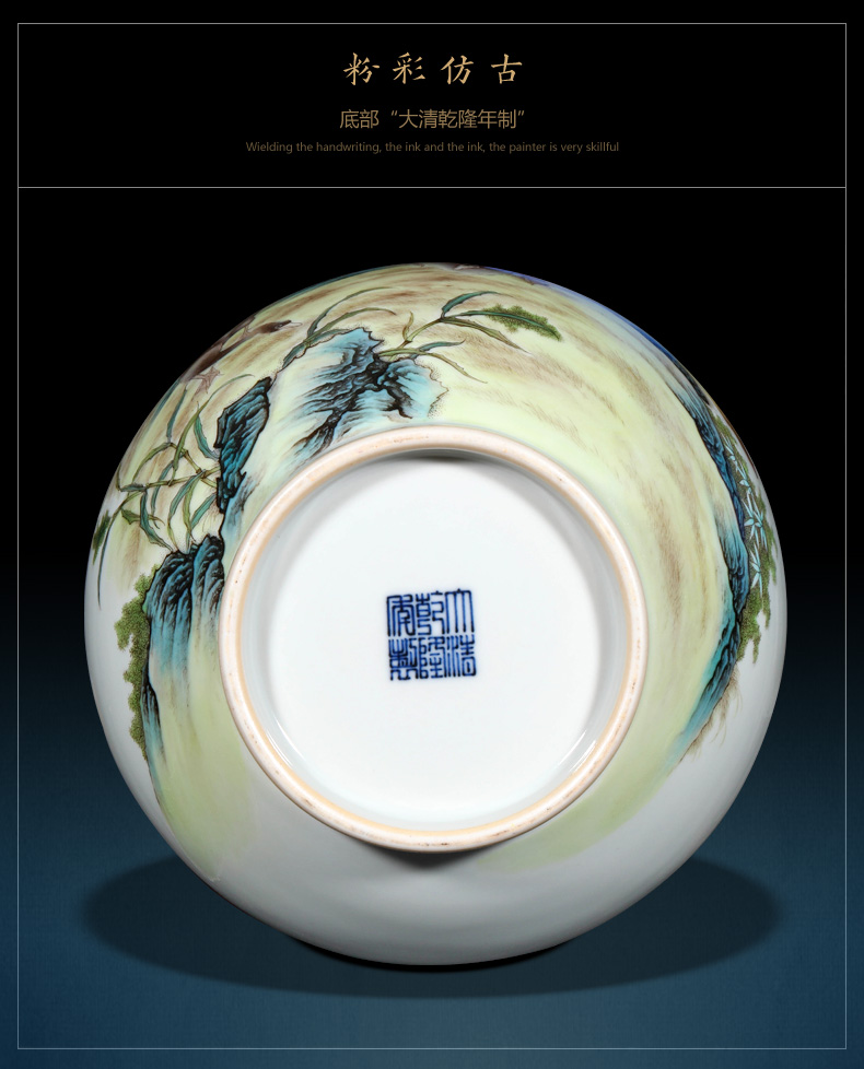 Jingdezhen ceramics imitation the qing qianlong pastel willow vases, new Chinese style living room decorations furnishing articles of handicraft