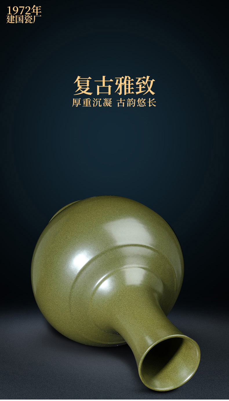 Jingdezhen ceramic porcelain industry the founding of the sitting room tea glazed pottery porcelain vases flower arrangement is placed at the end of the household porcelain decoration