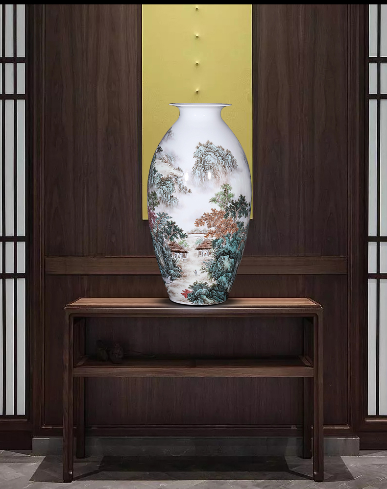 Jingdezhen ceramic vase Chinese hand - made porcelain of flower arranging furnishing articles, the sitting room porch TV ark, decorations arts and crafts