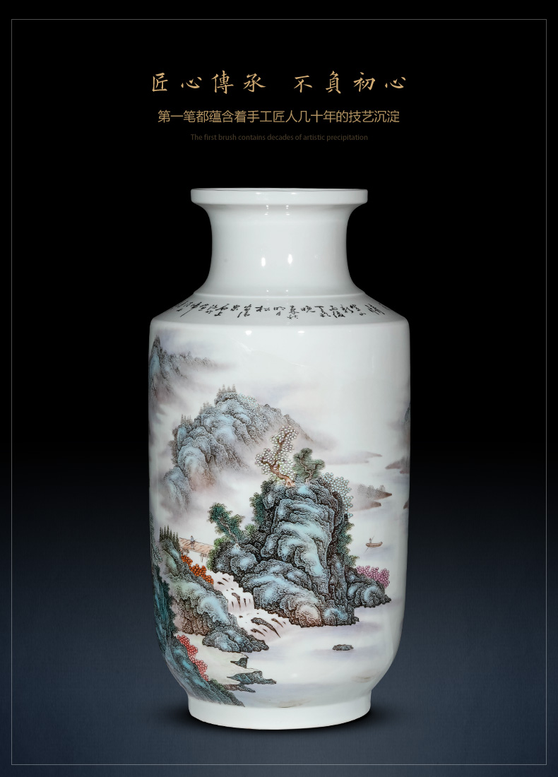 Jingdezhen ceramic masters of large vase hand - made jiangnan amorous feelings of famille rose decoration furnishing articles opening taking gifts