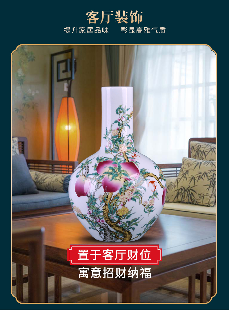 Jingdezhen ceramics, vases, flower arranging famille rose porcelain furnishing articles sitting room of Chinese style household table decorations TV ark