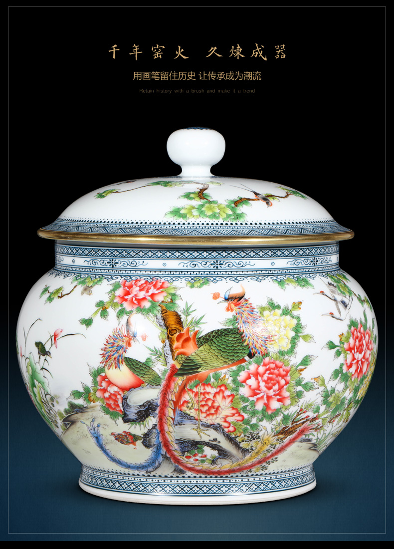 Archaize of jingdezhen ceramics enamel decorated rich orb open jar large caddy fixings Chinese style household act the role ofing is tasted