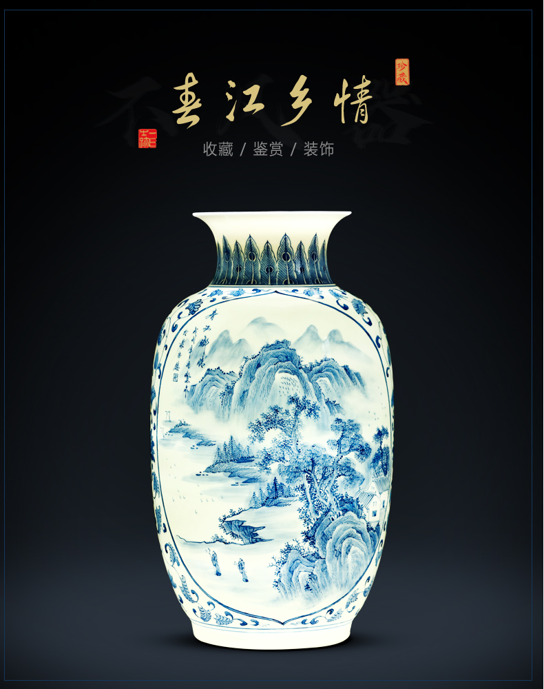 Jingdezhen ceramics hand - made vases, flower arrangement sitting room place, a large Chinese style household TV ark, decorative arts and crafts