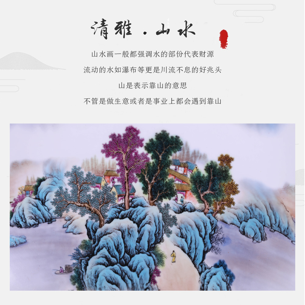 Jingdezhen ceramic vase three - piece hang dish sitting room sitting room adornment study modern new Chinese style household furnishing articles