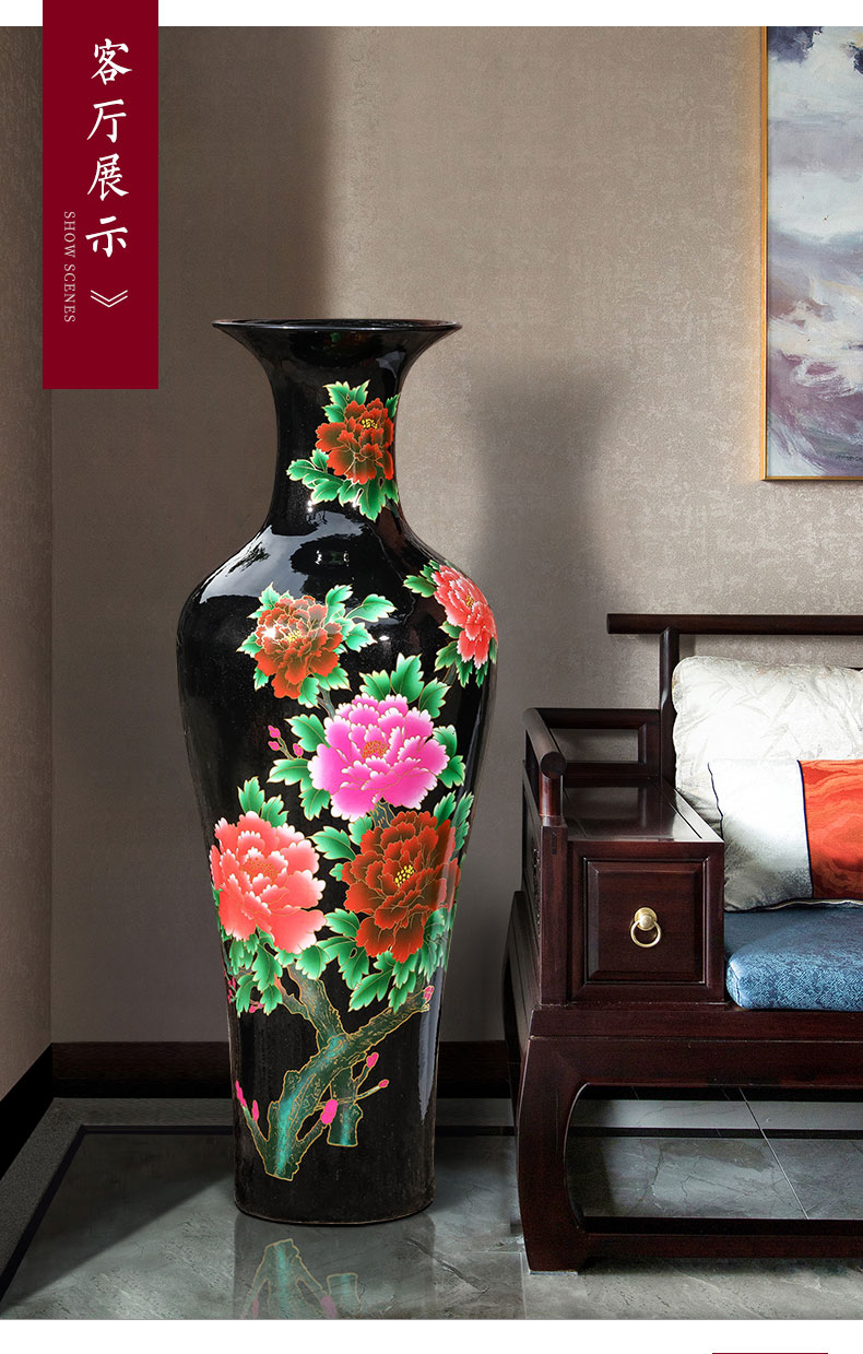 Jingdezhen ceramics vase inside and outside of large extra large sitting room hotel opening gifts of new Chinese style furnishing articles