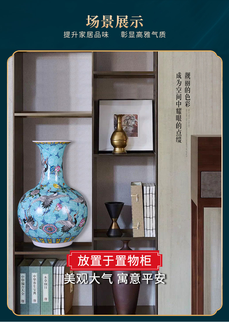 Jingdezhen ceramics by hand the pastel sky vases, flower arranging large new Chinese style sitting room adornment desktop furnishing articles