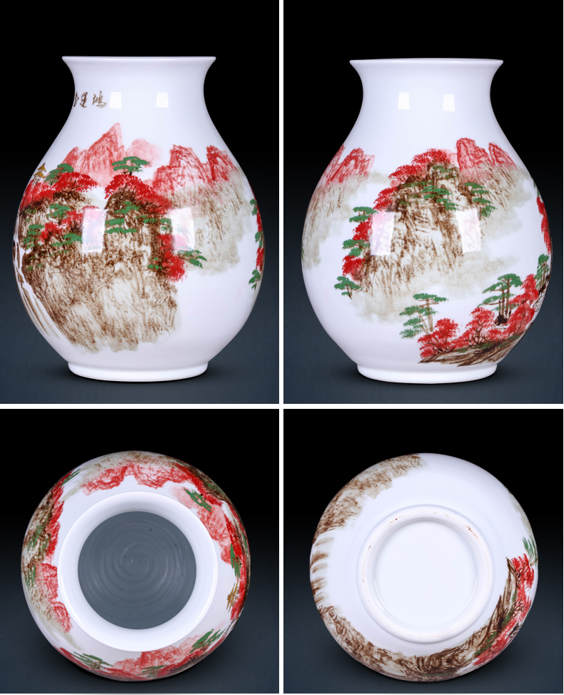Jingdezhen ceramic vase furnishing articles living room porcelain bottle arranging flowers, Chinese style household adornment hand - made crafts