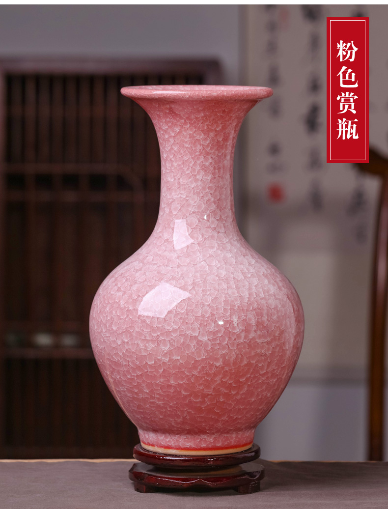 Jingdezhen porcelain ceramic vases, flower arrangement sitting room small porcelain rich ancient frame antique Chinese style household decorative furnishing articles