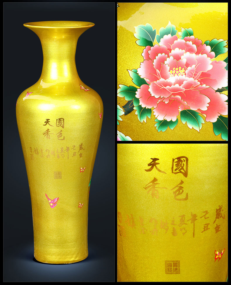 Jingdezhen ceramics vase inside and outside of large extra large sitting room hotel opening gifts of new Chinese style furnishing articles