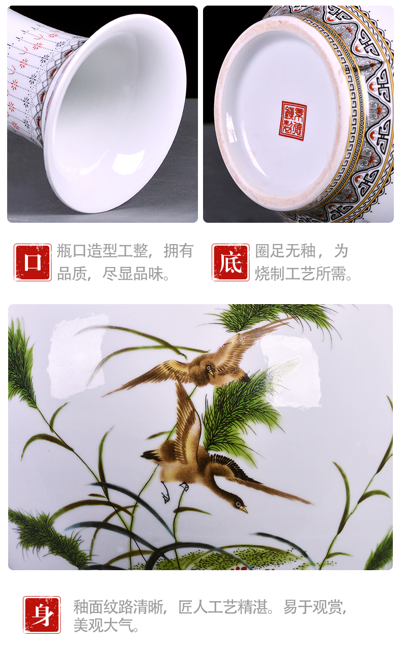 Porcelain of jingdezhen ceramic vases, antique flower arrangement of Chinese style household decoration as porch study of TV ark, furnishing articles