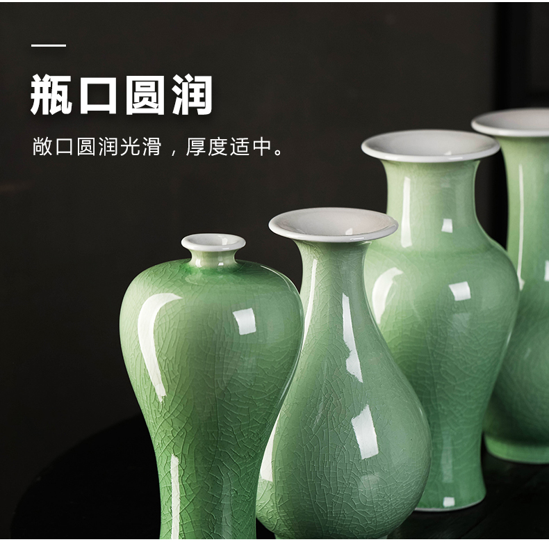 Jingdezhen ceramic floret bottle furnishing articles living room flower arranging machine dry flower of new Chinese style household contracted desktop decoration