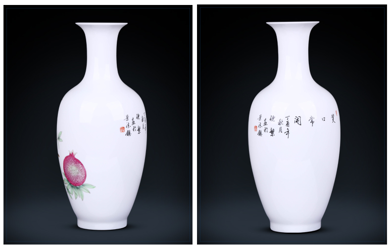 Jingdezhen ceramics vase furnishing articles sitting room flower arranging hand - made thin foetus Chinese study ancient frame craft ornaments