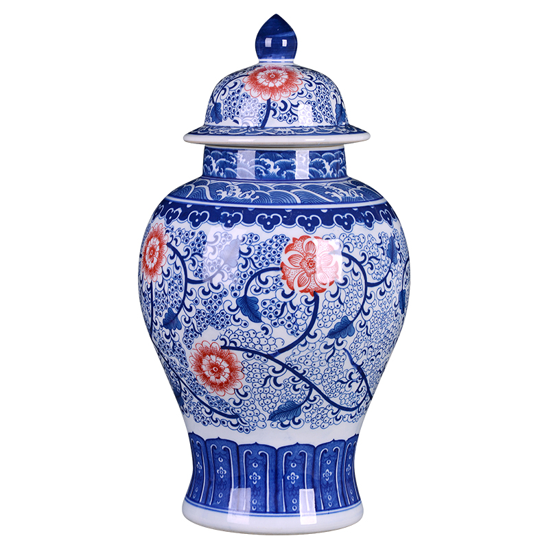 Chinese blue and white porcelain is jingdezhen ceramics general as cans of large storage tank sitting room TV ark adornment furnishing articles