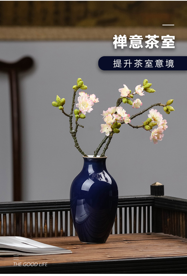 Jingdezhen ceramic vases, new Chinese style is contracted checking flower arranging, the desktop office sitting room adornment flower art furnishing articles