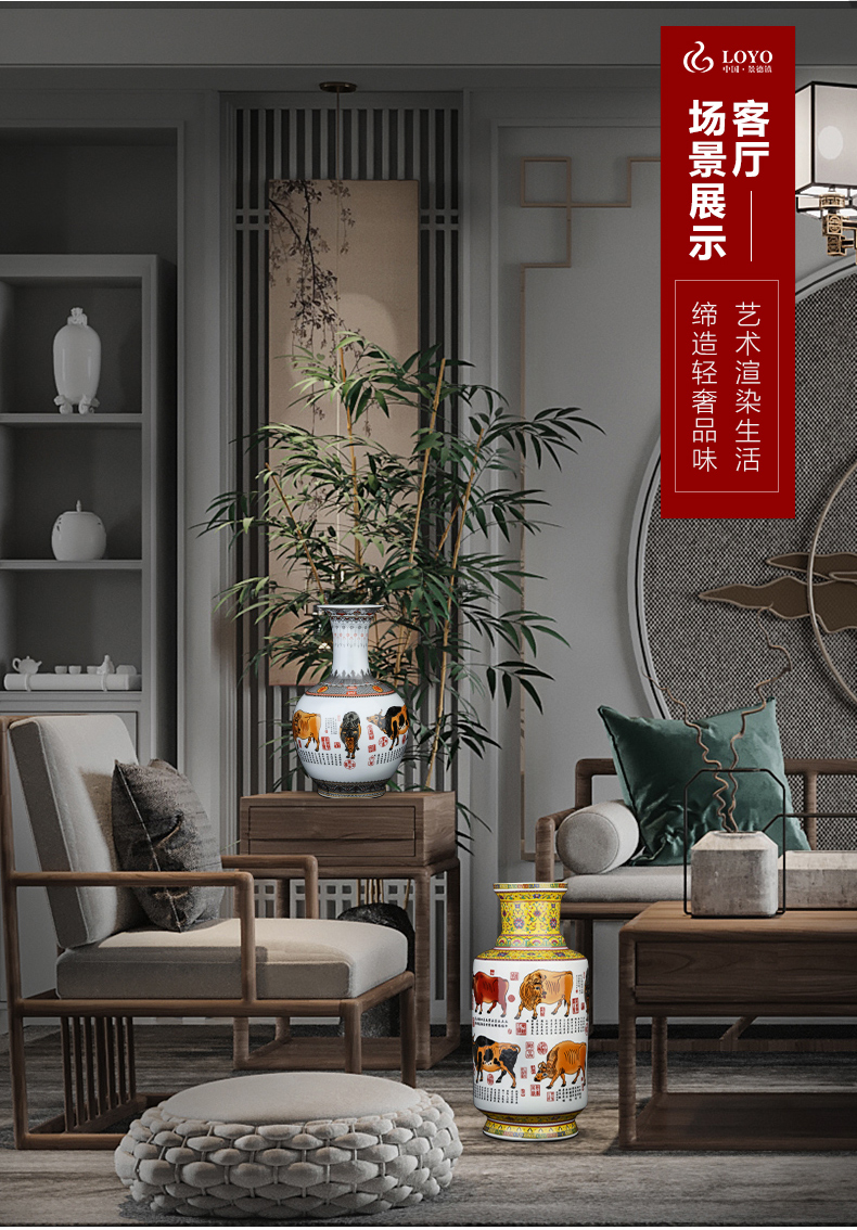 Jingdezhen ceramics powder enamel vase flower arranging place to live in the sitting room porch TV ark, decoration craft gift