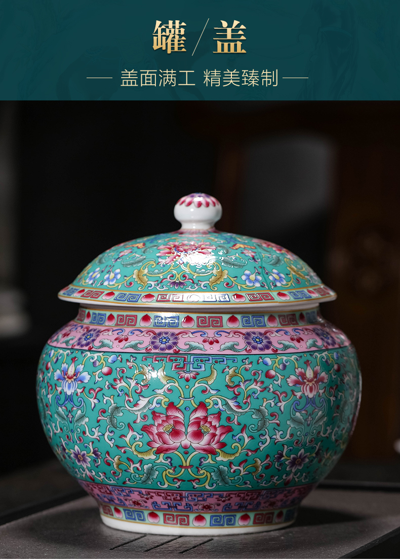 Jingdezhen ceramics archaize home tea pot with cover pu - erh tea store receive tea boxes sealed storage vessels