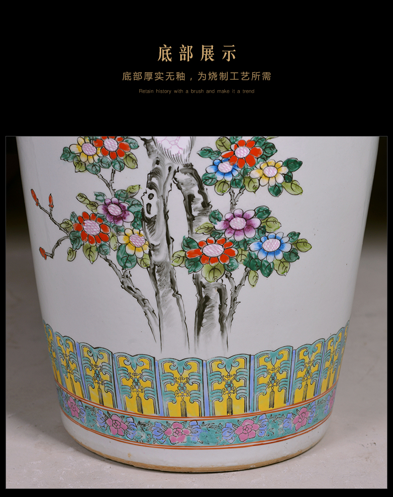 Jingdezhen hand - made ceramic floor large vases, notes tong heavy prosperous Chinese style of new home sitting room adornment is placed