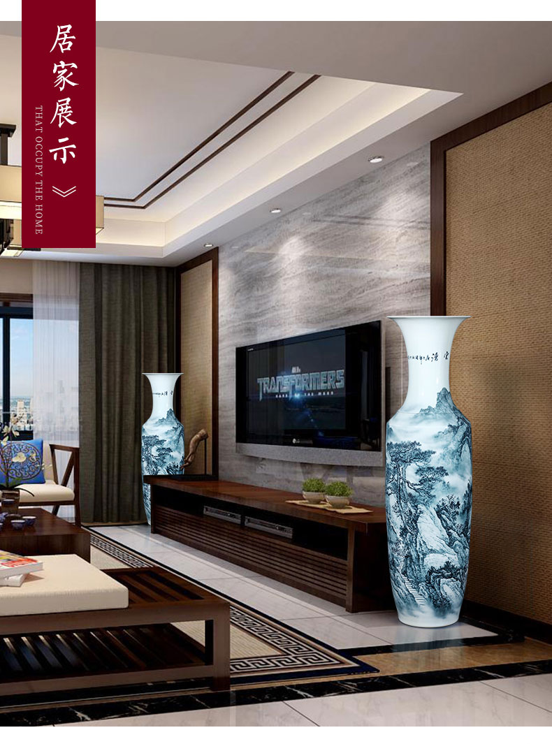 Jingdezhen ceramics hand - made extra large sitting room of large vase hotel opening gifts of large diameter furnishing articles