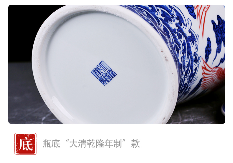 Jingdezhen ceramics furnishing articles longfeng general tank capacity of the sitting room TV cabinet storage tank handicraft ornament