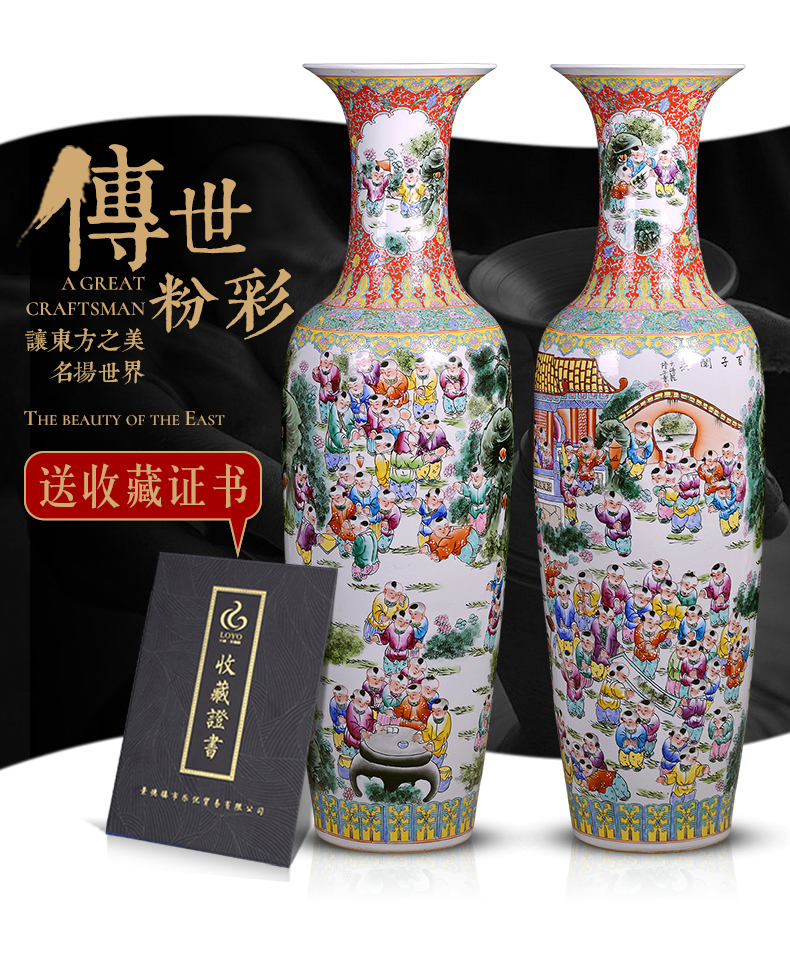 Jingdezhen ceramic hand - made pastel the ancient philosophers figure of large vases, Chinese style living room furnishing articles for the opening move decorations